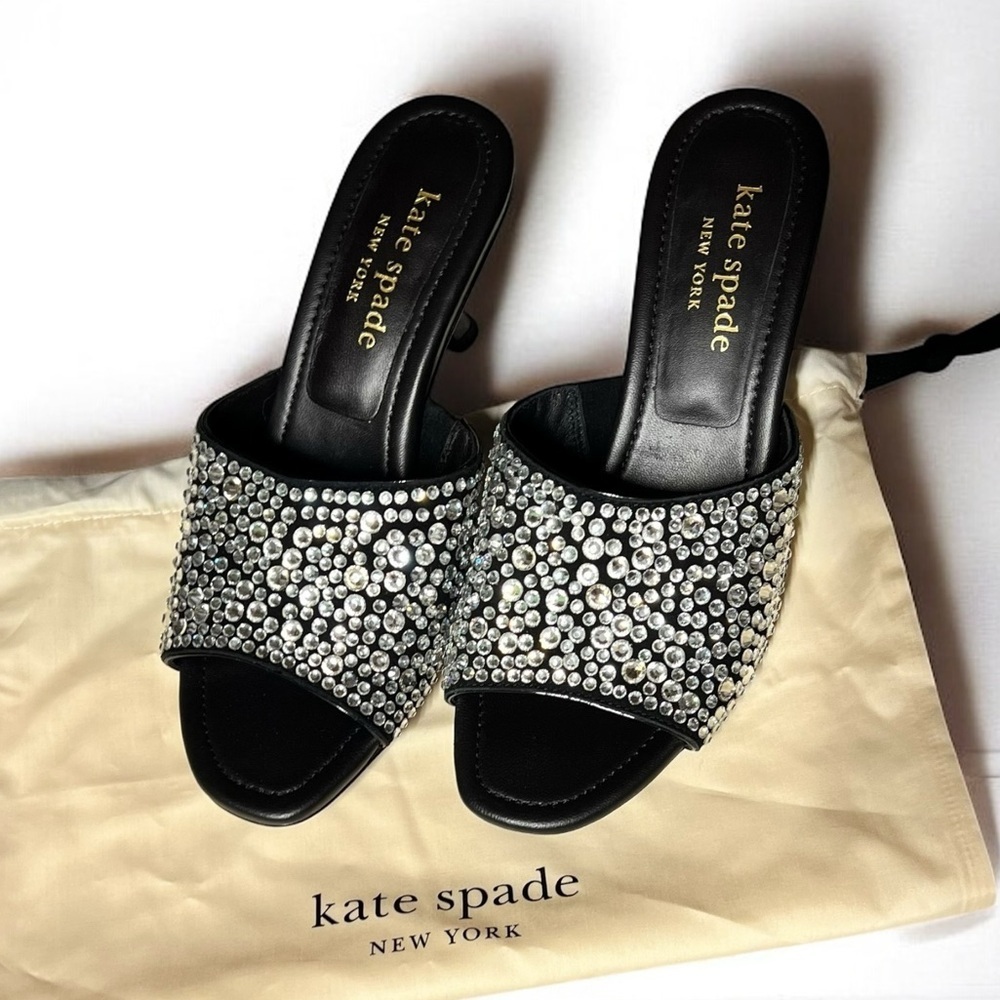 🌻NEW Kate Spade New York  Malibu Crystal Mule Sandals Size 6.5 Comes w/Dustbag